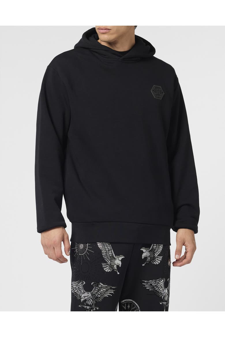 Hoodie Sweatshirt Ls Iconic Plein Men, Main, color, black/black