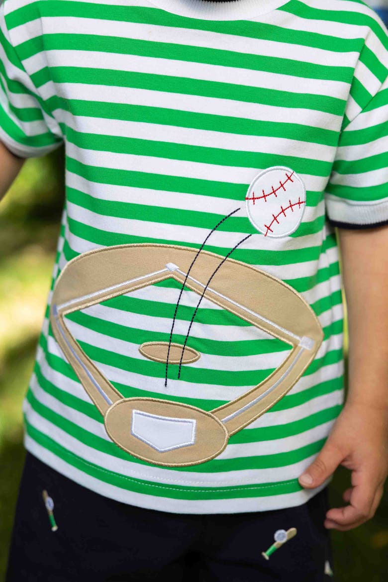 Knit Short Set With Baseball Field, Alternate, color, Green/Navy