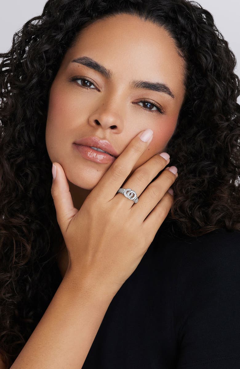 LAGOS Signature Caviar Interlocking Diamond Ring, Alternate, color, Silver