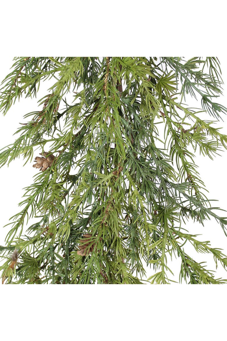 9' Artificial Pine Garland with Pinecones, Alternate, color, Green