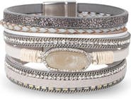 SAACHI Stone Multi Layer Faux Leather Bracelet