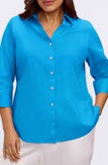 Foxcroft Mary Non-Iron Stretch Cotton Button-Up Shirt