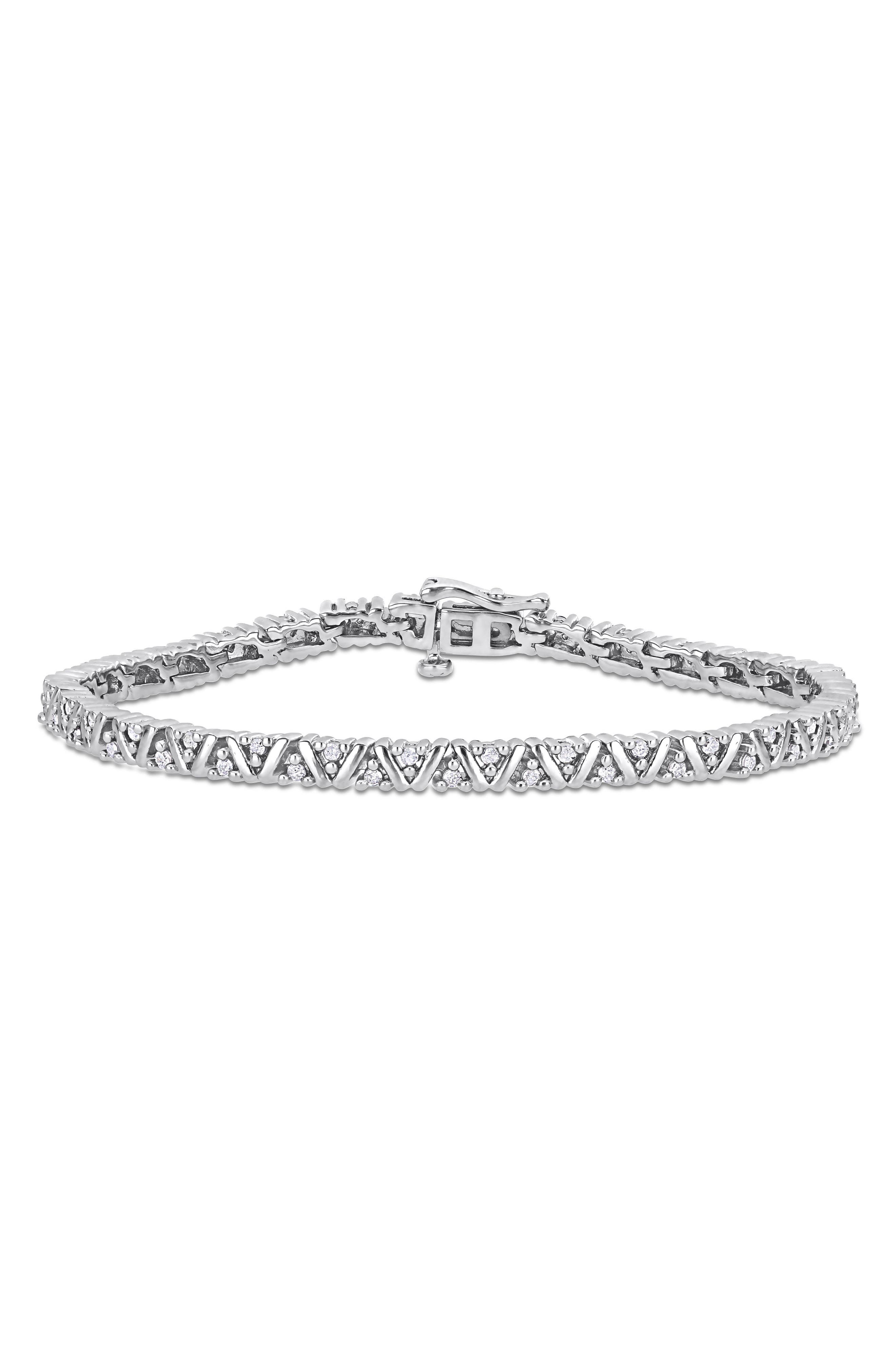DELMAR Sterling Silver Diamond Tennis Bracelet - 0.96ct.