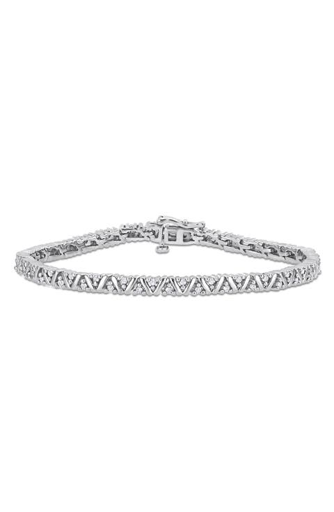 Sterling Silver Diamond Tennis Bracelet - 0.96ct.