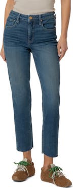 KUT from the Kloth Rachael High Waist Raw Hem Crop Mom Jeans