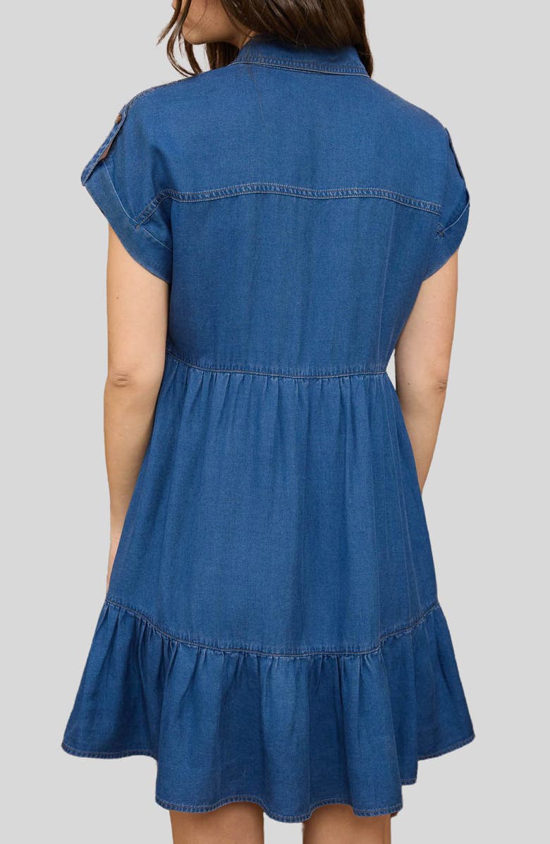 Blu Pepper Short Sleeve Tiered Shirtdress, Alternate, color,