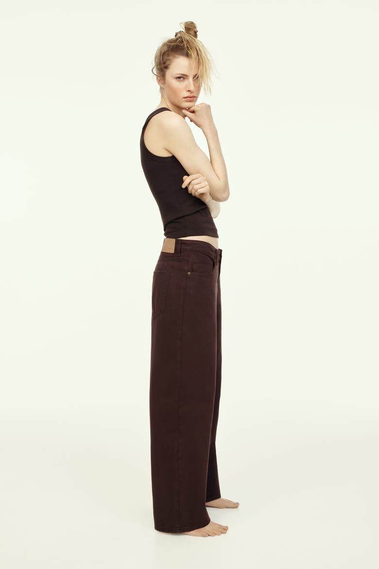 Wide Regular Jeans, Alternate, color, Dark brown