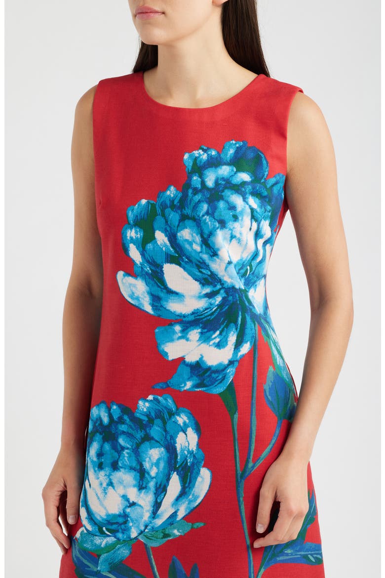 Floral Print Sheath Dress, Alternate, color, RED BLUE