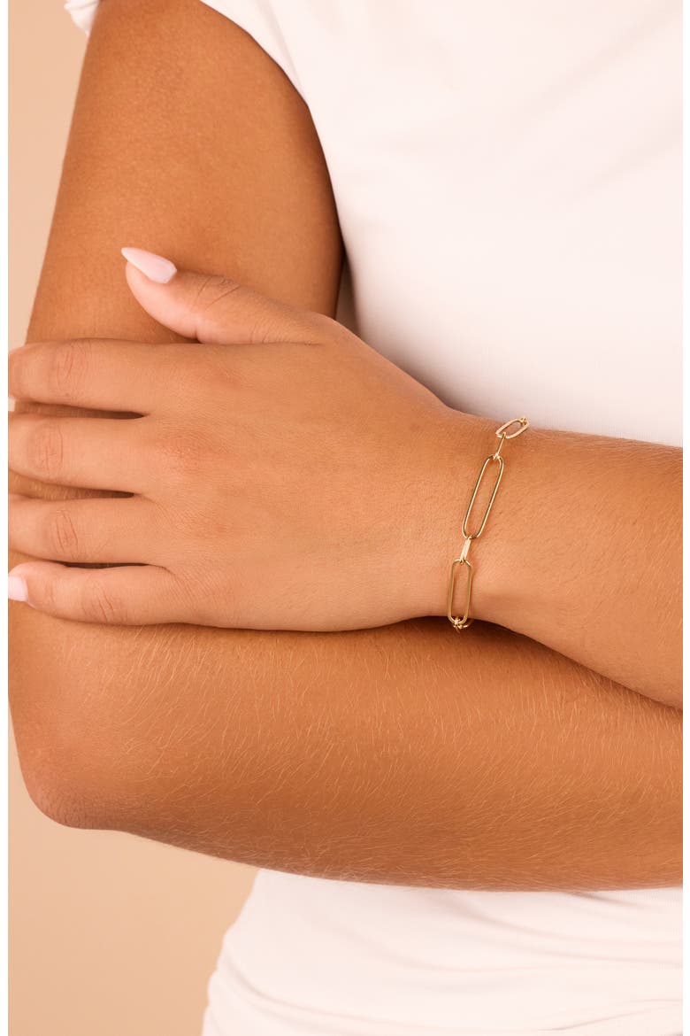Sterling Silver Large Link Bracelet, Alternate, color, GOLD
