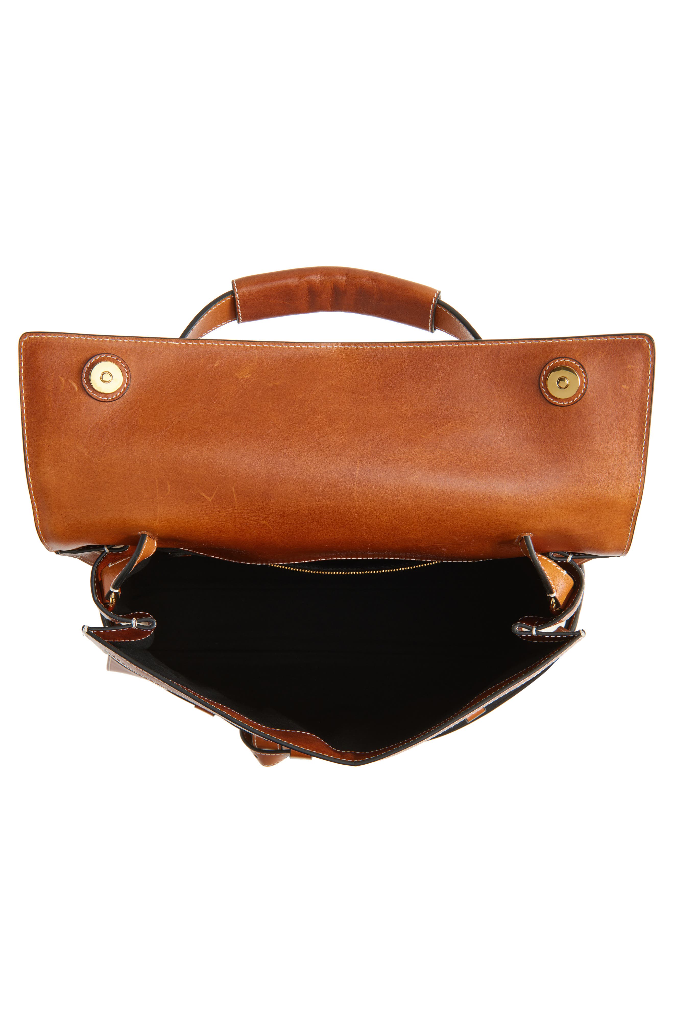 Moschino Medium Tie Me Canvas & Leather Shoulder Bag, Alternate, color, Natural/ Hide