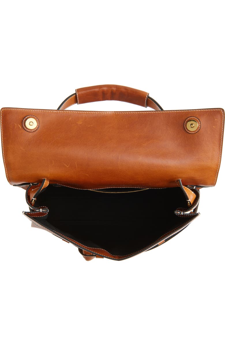 Moschino Medium Tie Me Canvas & Leather Shoulder Bag, Alternate, color, Natural/ Hide