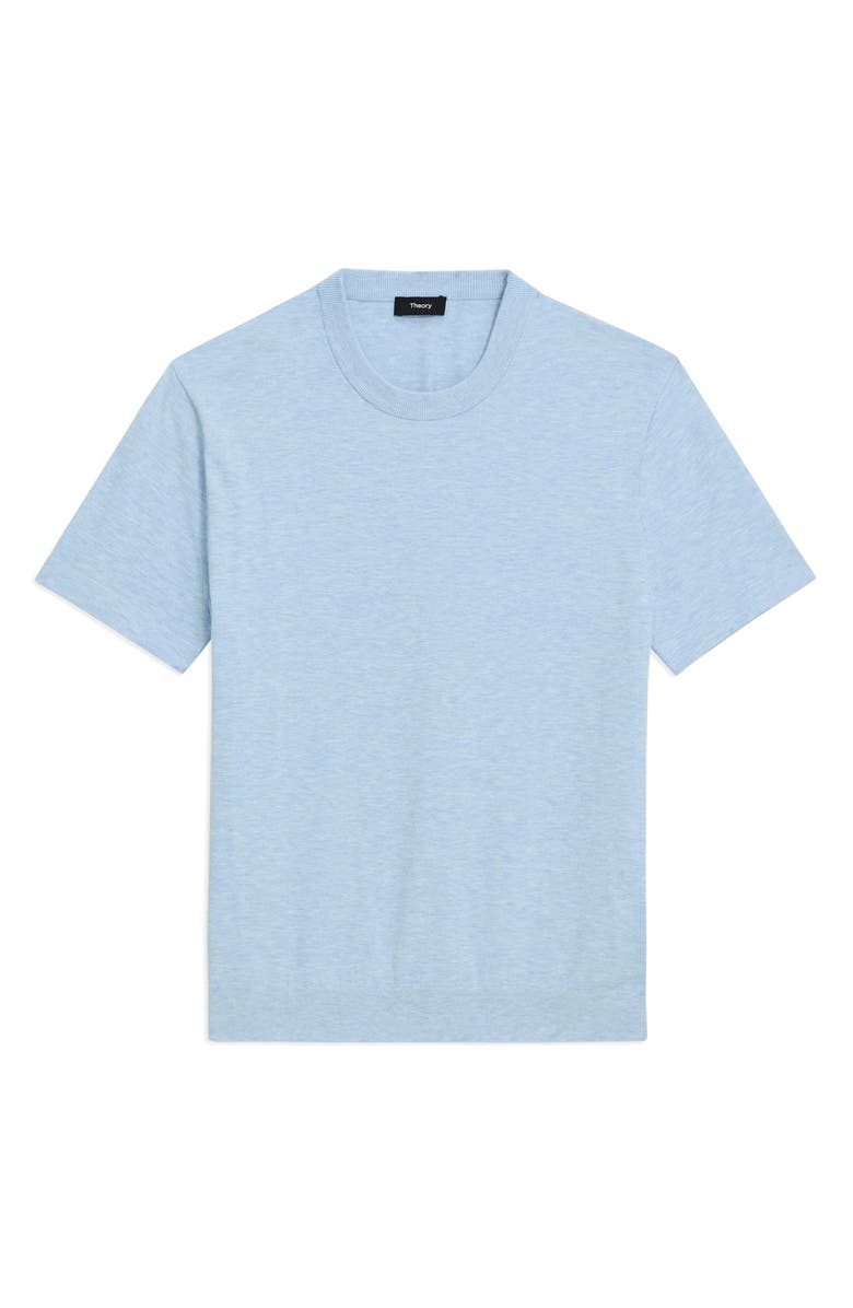 Theory Sarior Short Sleeve Sweater, Alternate, color, Skylight Melange