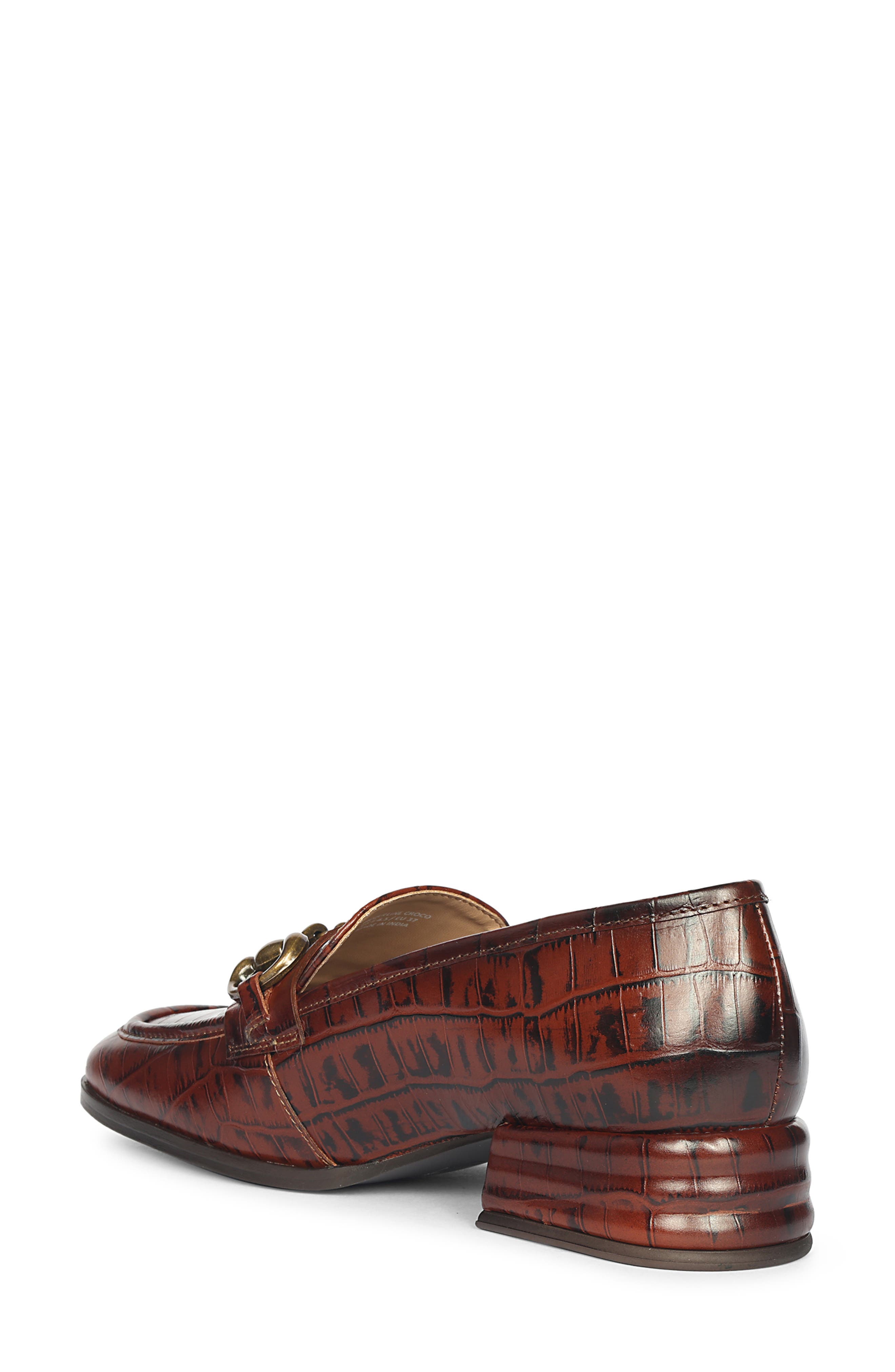 SAINT G Jacqueline Croc Embossed Loafer, Alternate, color, Chocolate
