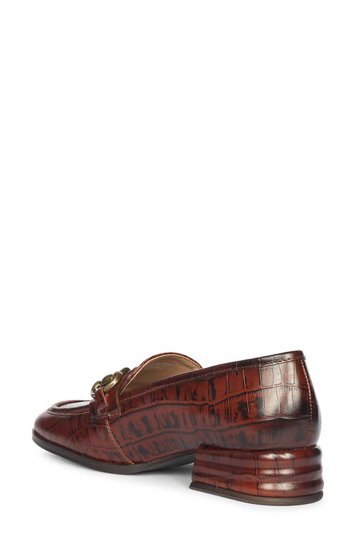 Saint G Jacqueline Croc Embossed Loafer In Brown
