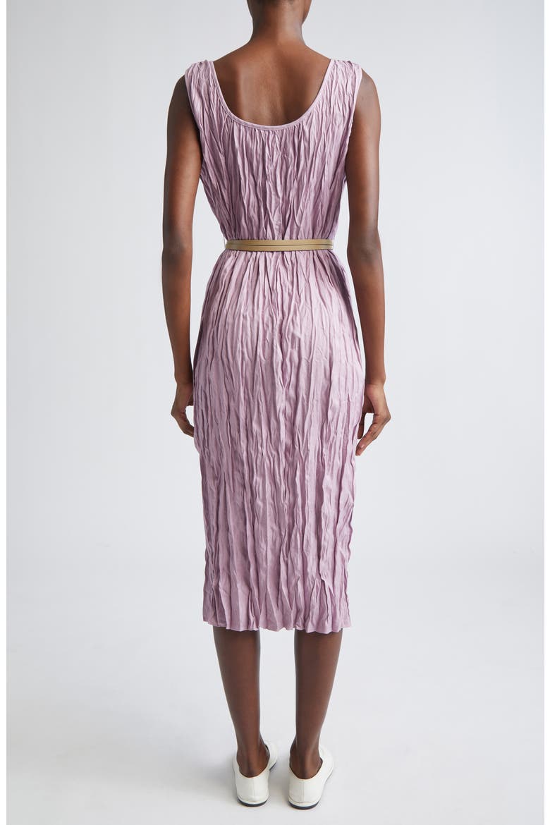 Plissé Sleeveless Belted Midi Dress, Alternate, color, LAVENDER TINT MELANGE