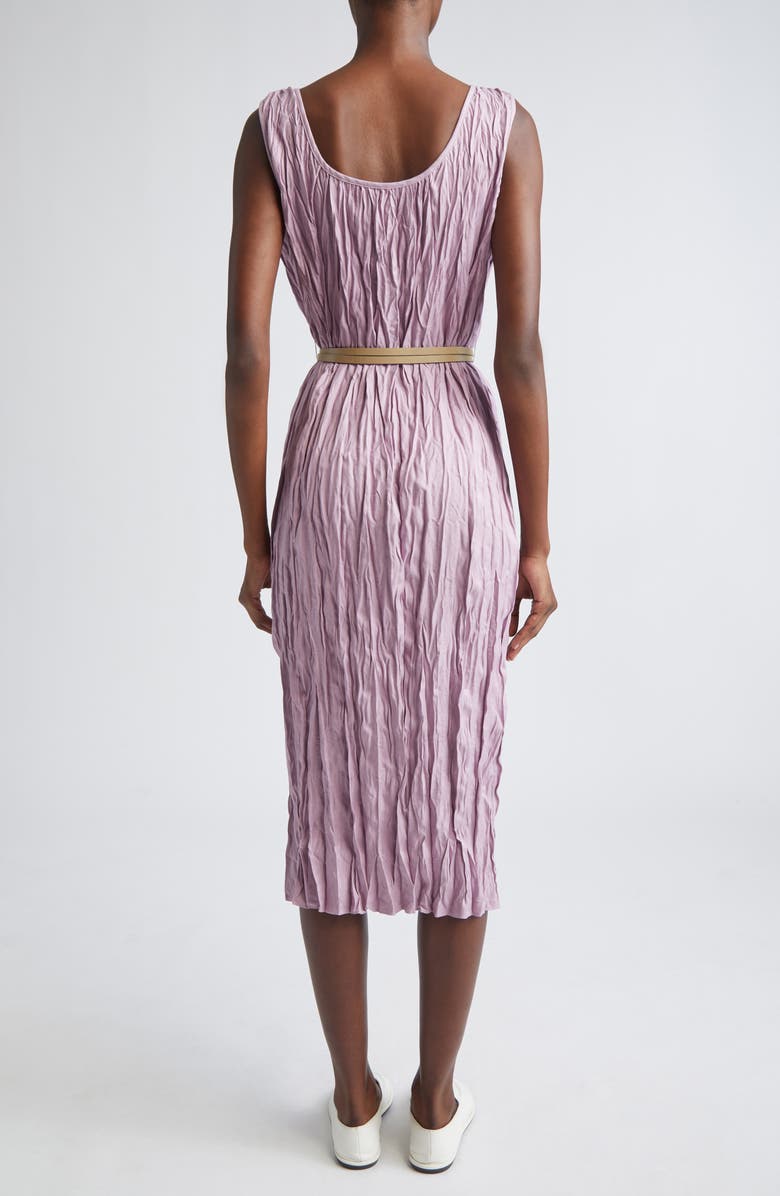 Lafayette 148 New York Plissé Sleeveless Belted Midi Dress, Alternate, color, Lavender Tint Melange