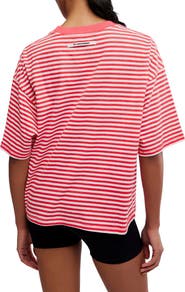 Free People FP Movement Stripe Relaxed Fit Cotton T-Shirt