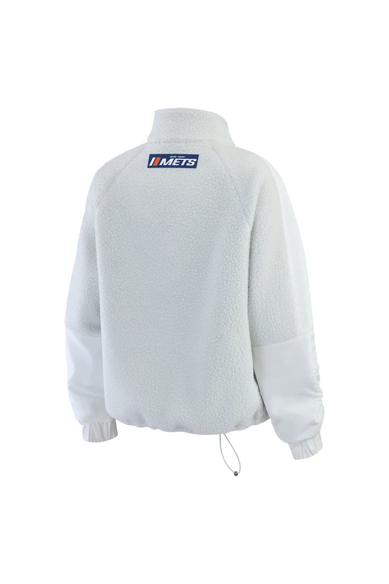 Women's WEAR by Erin Andrews Gray New York Mets Polar Fleece Quarter-Zip Jacket, Alternate, color, Gray