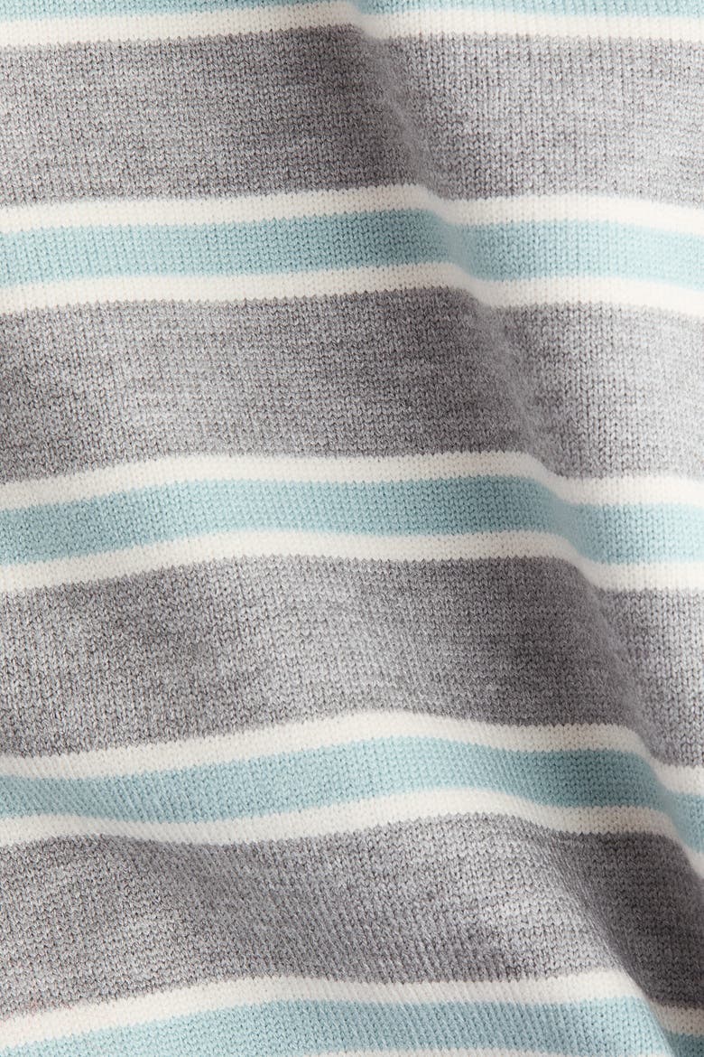 Fine-knit Polo Shirt, Alternate, color, Light gray melange/striped