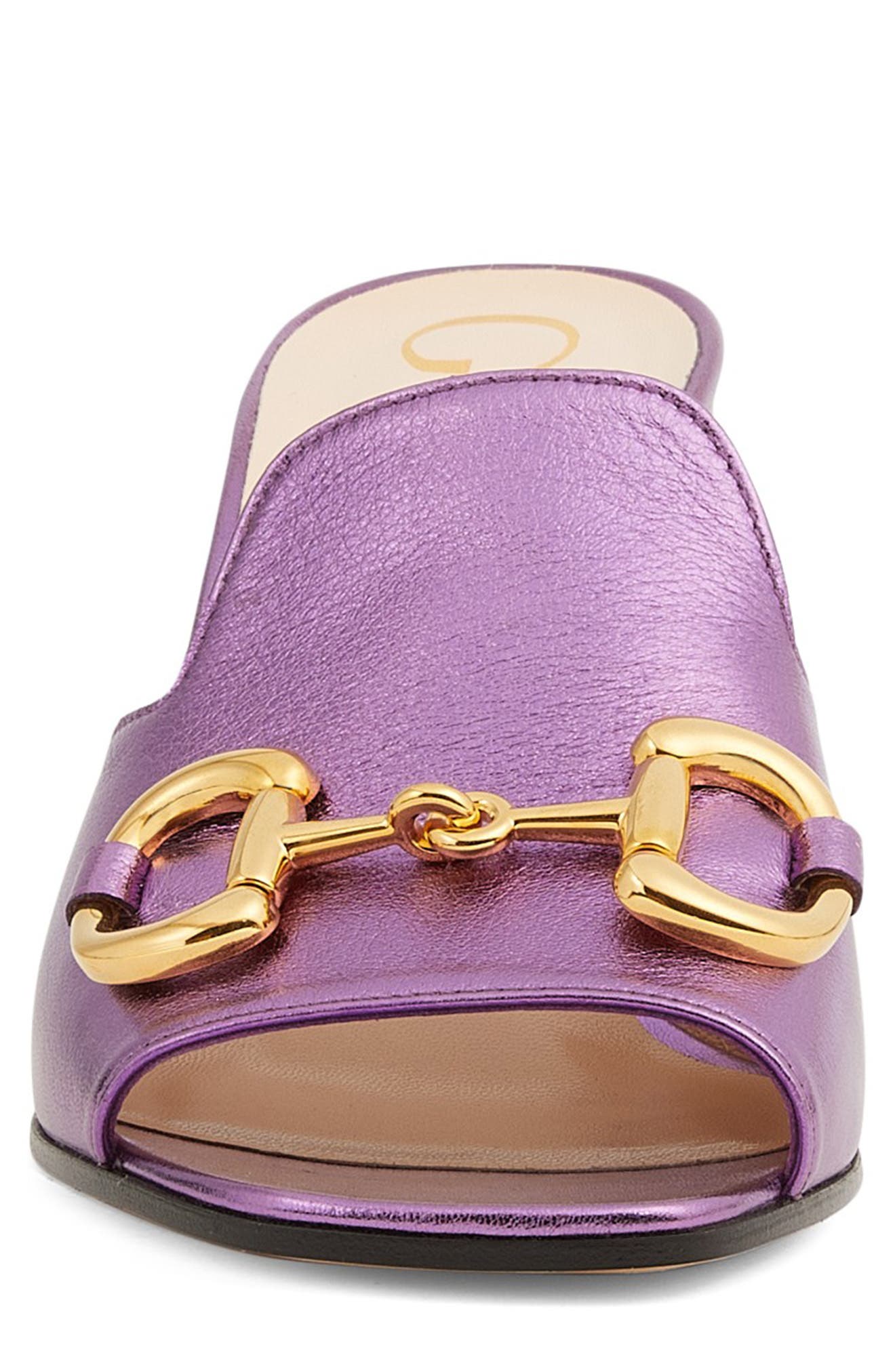 Gucci Baby Horsebit Slide Sandal, Alternate, color, 