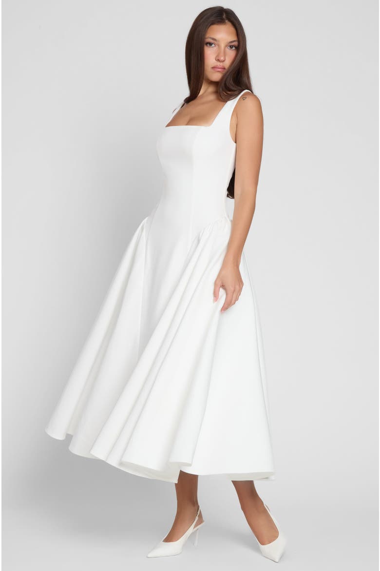 Chloe Corset Midi Dress, Alternate, color, White
