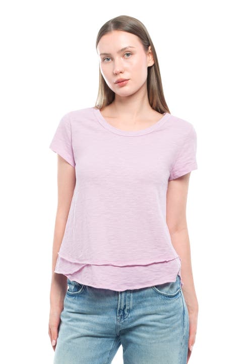 Short Sleeve Mock Layer Tee