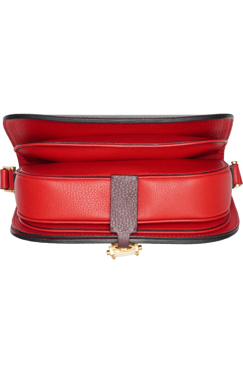 Valentino Garavani V-Locker Leather Saddle Bag, Alternate, color,