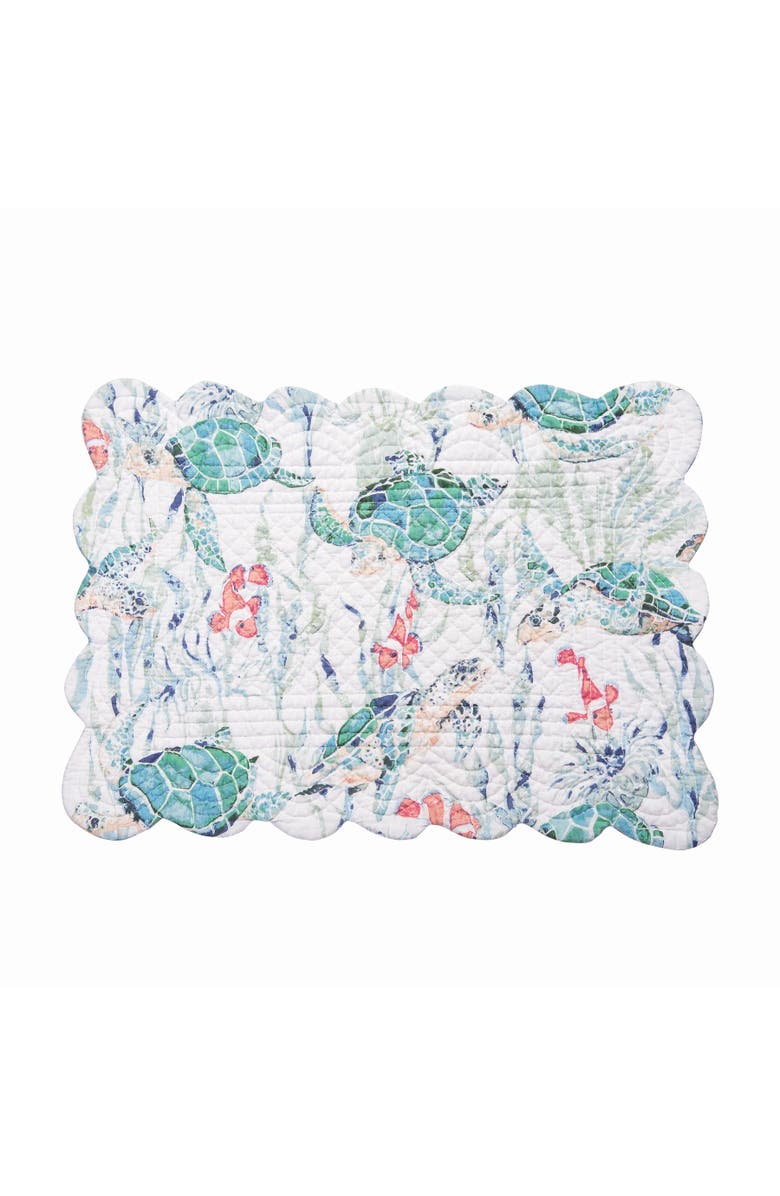 C&F Home Sea Turtle Cove Placemats, Set of 6, 13" x 19", Alternate, color, Pink