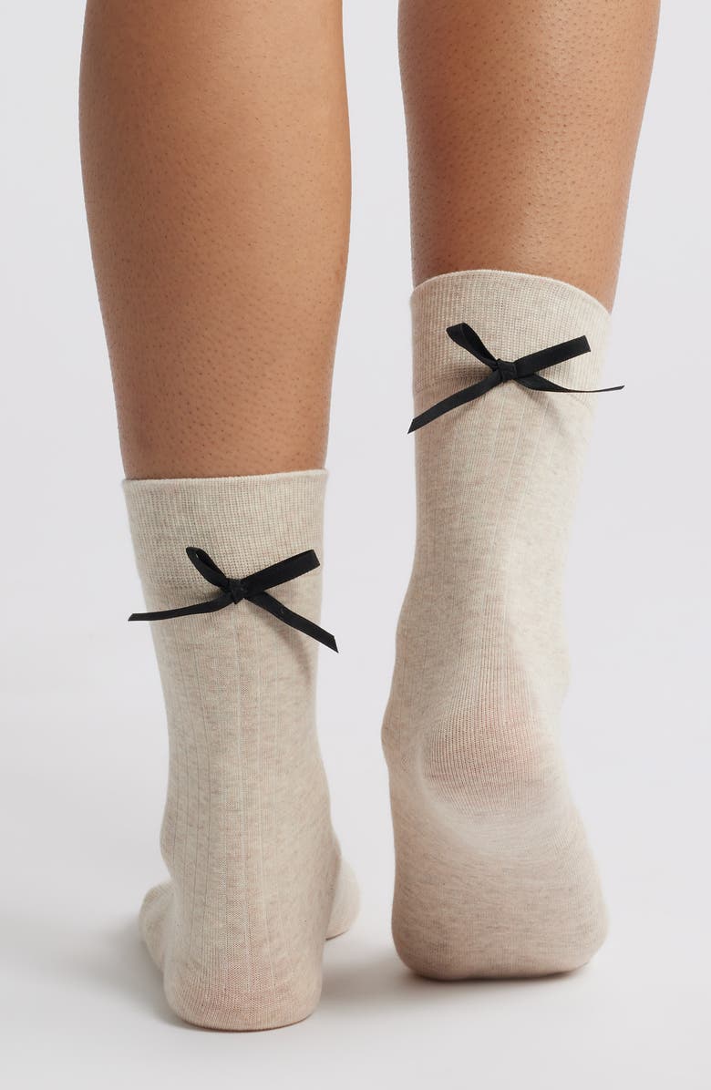 Casa Clara Amber Bow Crew Socks, Alternate, color,