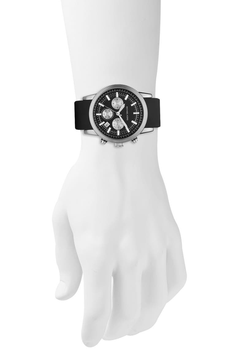 Michael Kors 'Scout' Chronograph Watch, 43mm, Alternate, color, BLACK