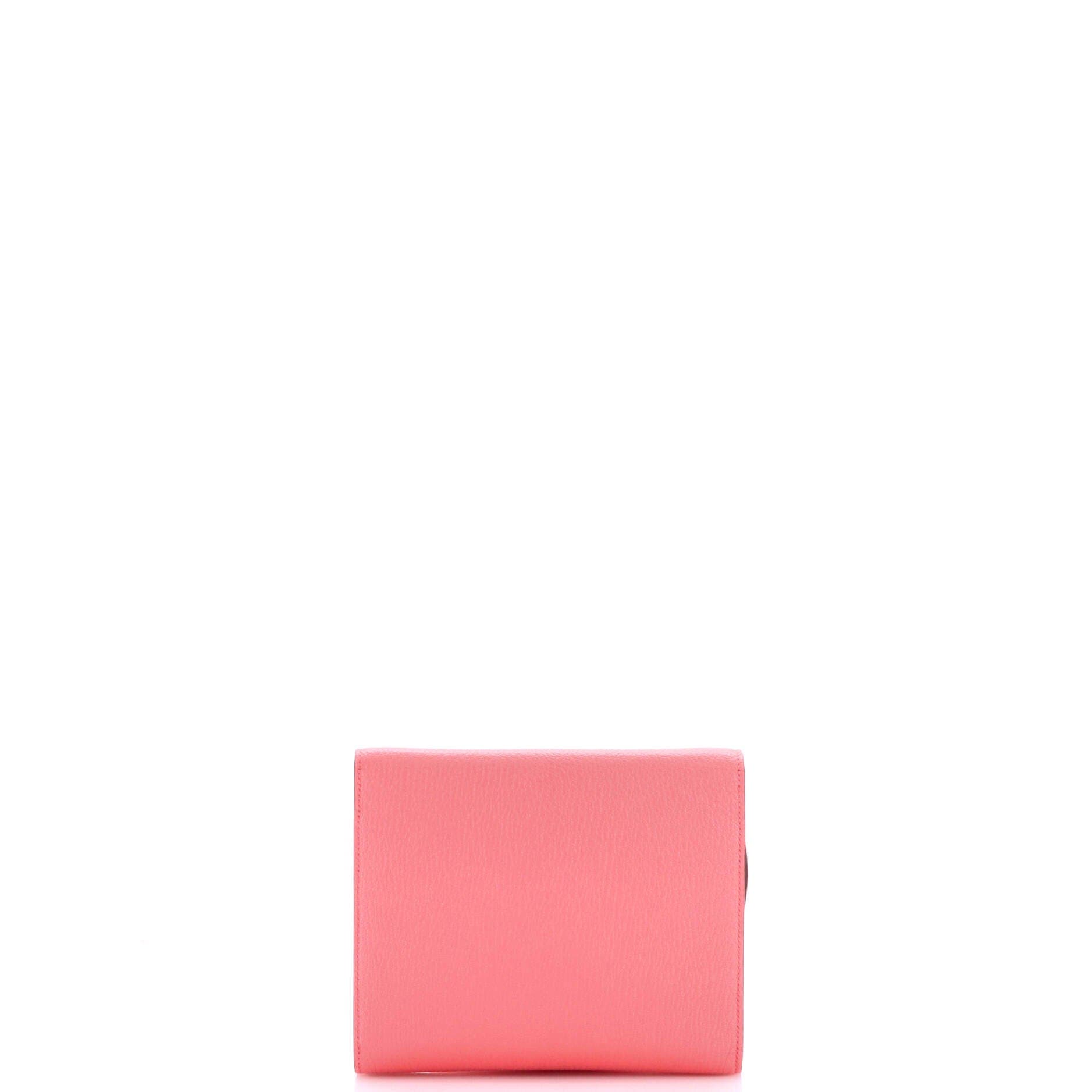 Pre-Owned Hermes Clic Wallet on Strap Chevre Mysore 16, Alternate, color, Rose D'ete