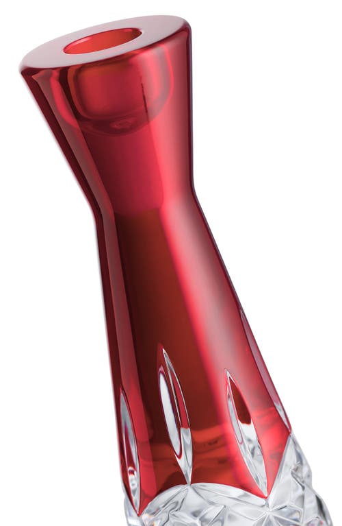 Waterford Lismore Red Set Of 2 Crystal Candleholders In Red