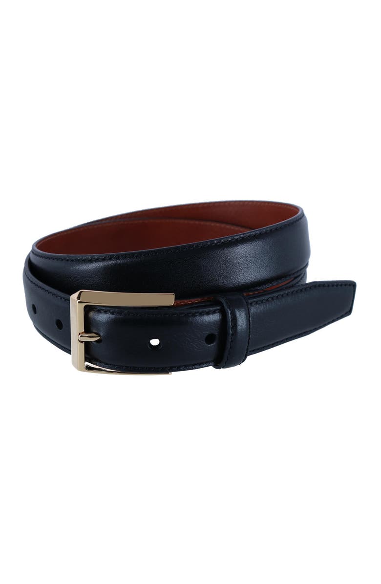 Trafalgar 30MM Pebble Grain Leather Belt with Gold Buckle, Main, color, 