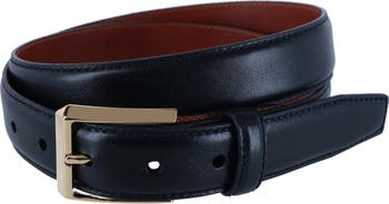 Trafalgar 30MM Pebble Grain Leather Belt with Gold Buckle  display picture 3
