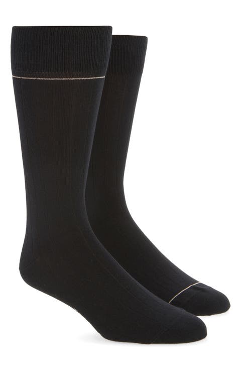 Assorted 2-Pack Cotton Blend Rib Dress Socks
