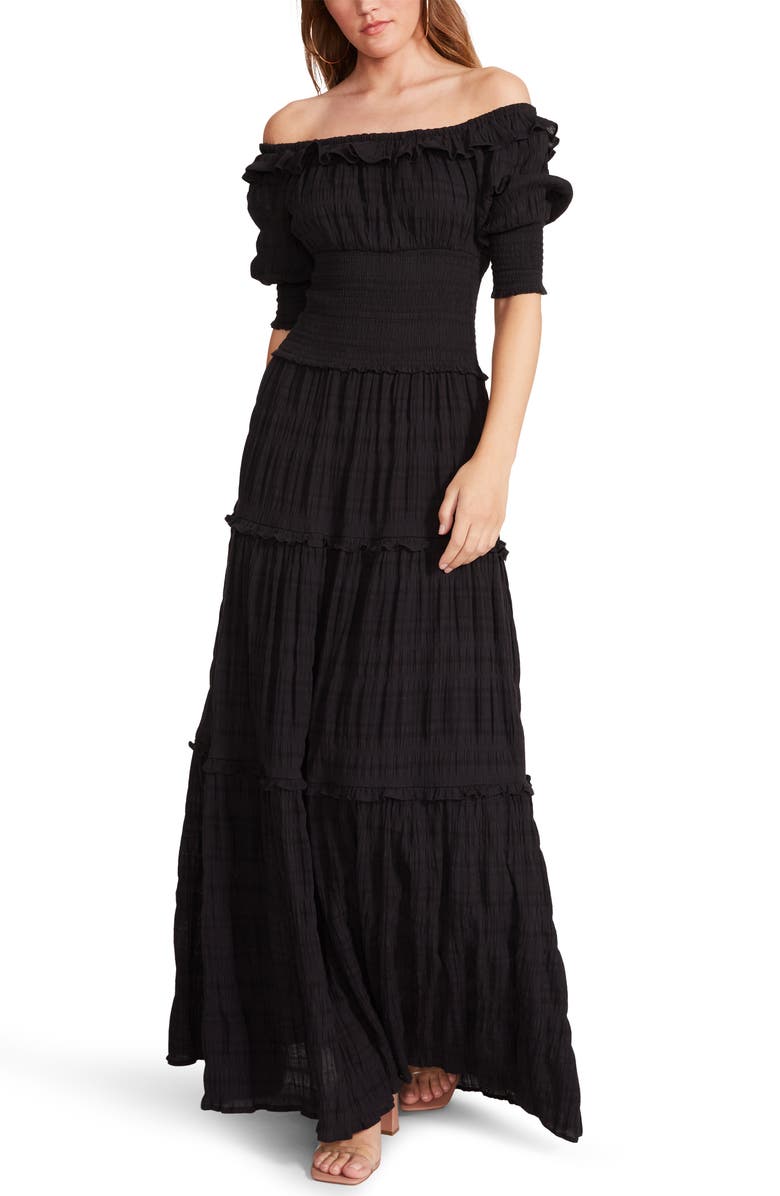 BB Dakota by Steve Madden Peasantries Off the Shoulder Maxi Dress, Alternate, color, 
