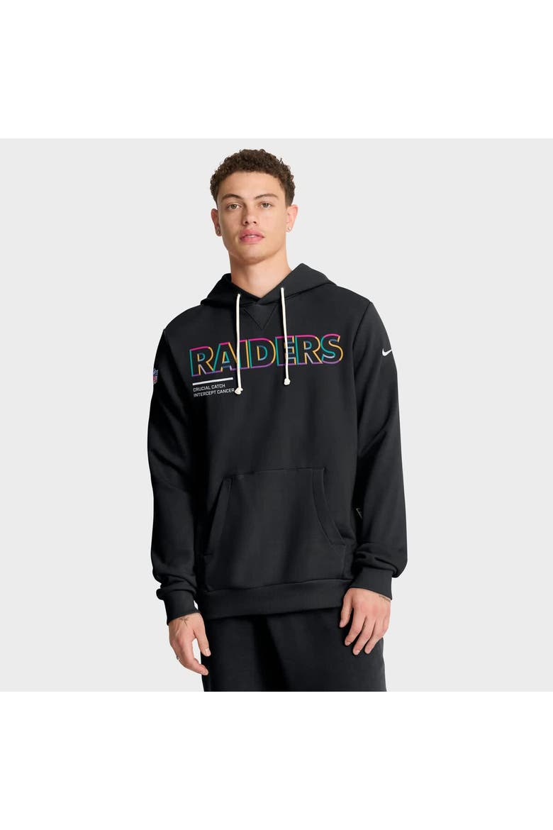 Men's Nike Black Las Vegas Raiders 2025 NFL Crucial Catch Sideline Standard Issue Dri-FIT Hoodie, Main, color, Black