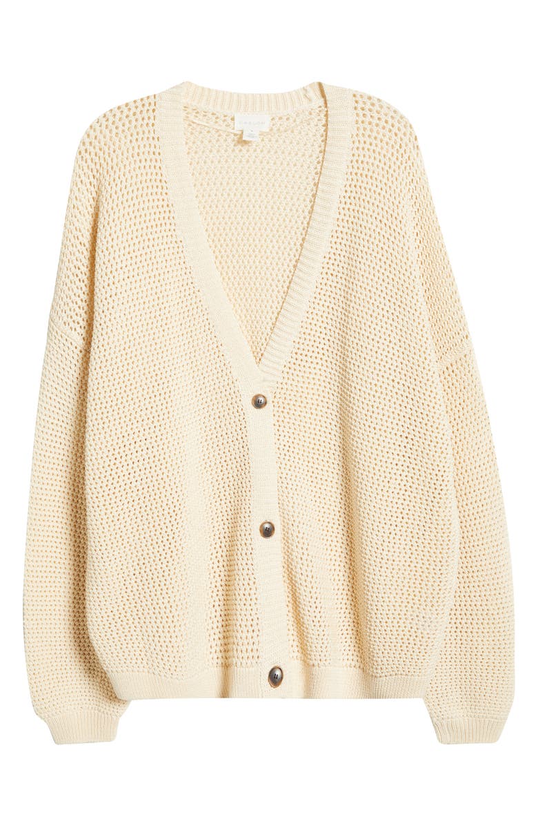 Caslon<sup>®</sup> Open Stitch Cotton Cardigan, Alternate, color, Beige Burnt