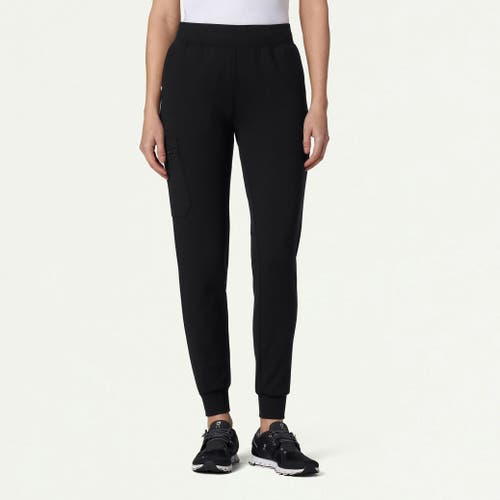 Jaanuu 6-pocket Slim Knit Scrub Jogger In Black