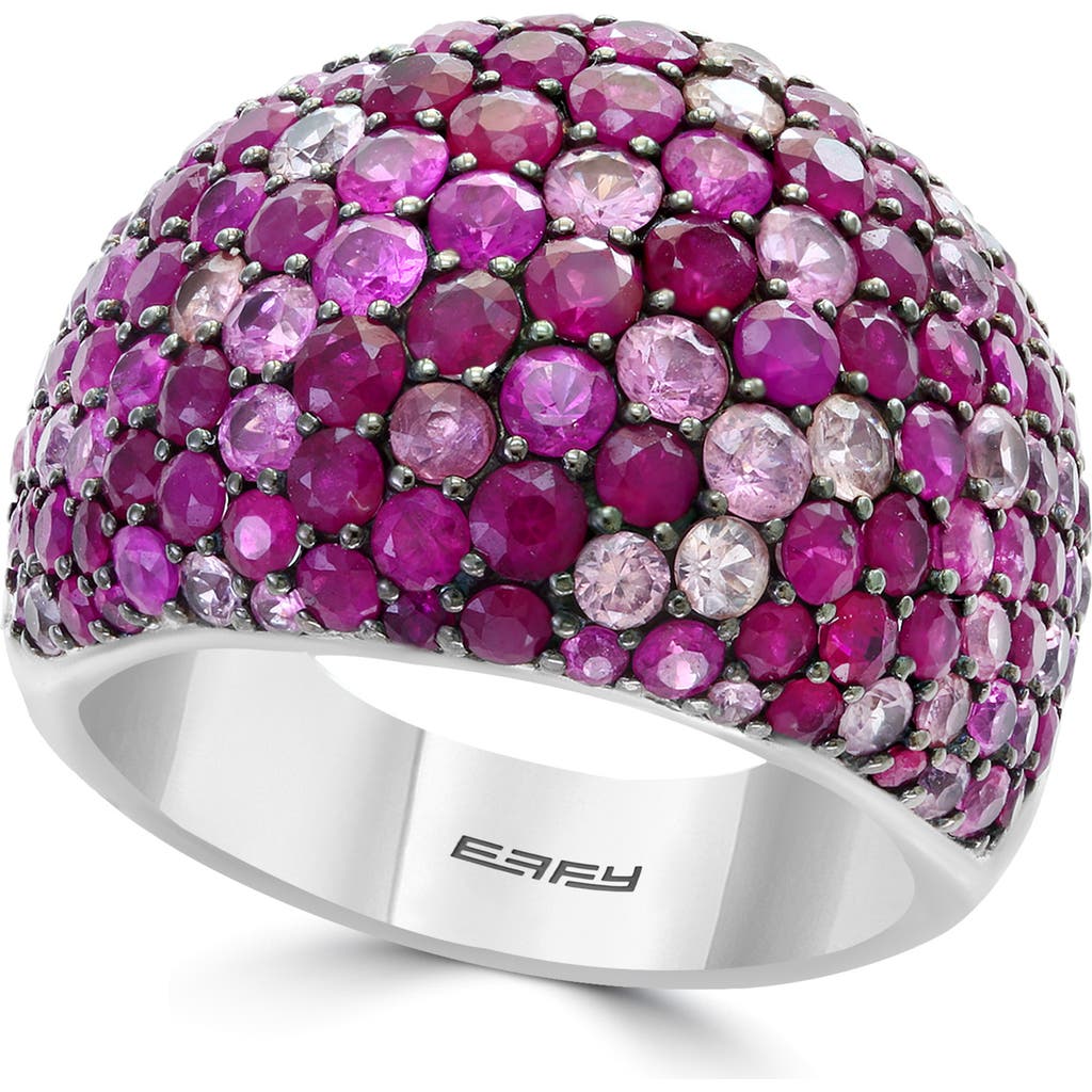 Effy Sterling Silver Pavé Ruby Domed Ring In Purple