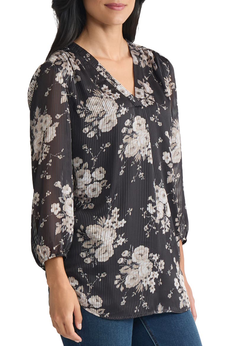 Print Top, Alternate, color, JONES BLACK MULTI