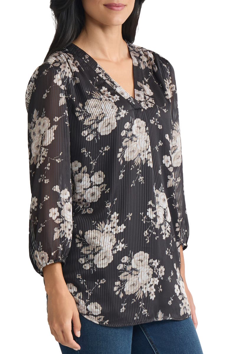 Jones New York Print Top, Alternate, color, Jones Black Multi