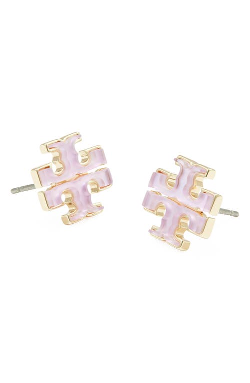 Tory Burch Kira Mother-of-pearl Stud Earrings In Pink