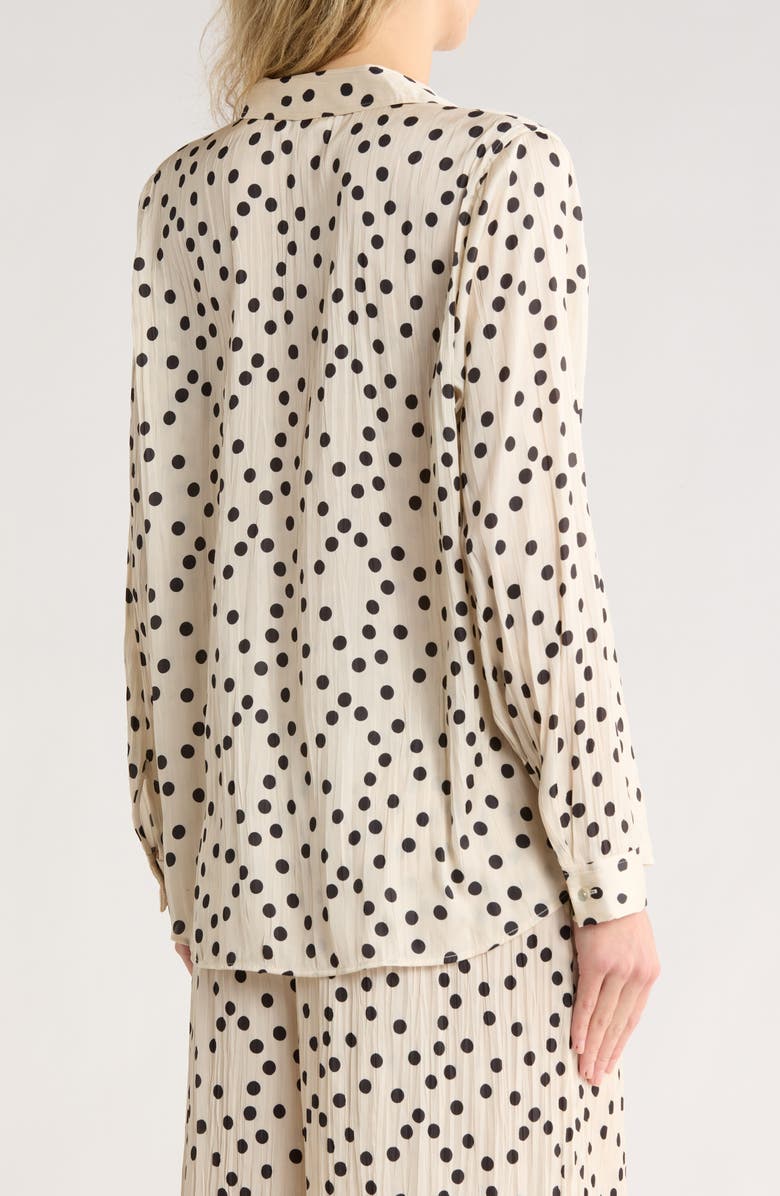 L'AGENCE Argo Polka Dot Button Front Top, Alternate, color, Ecru/ Black Polka Dot