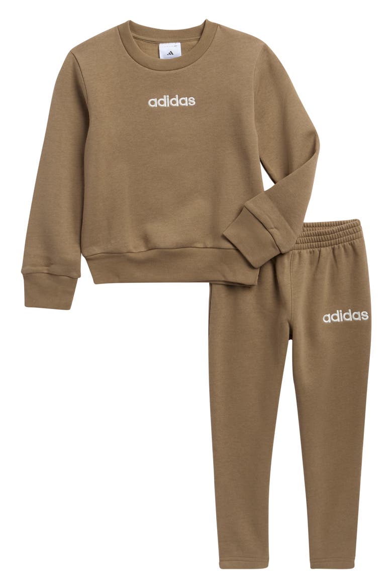Kids' Fleece Sweatshirt & Pants Set, Main, color, KHAKI
