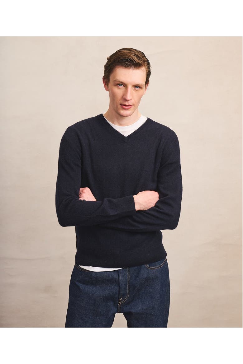 The Original Cashmere V-Neck Sweater, Main, color, Navy