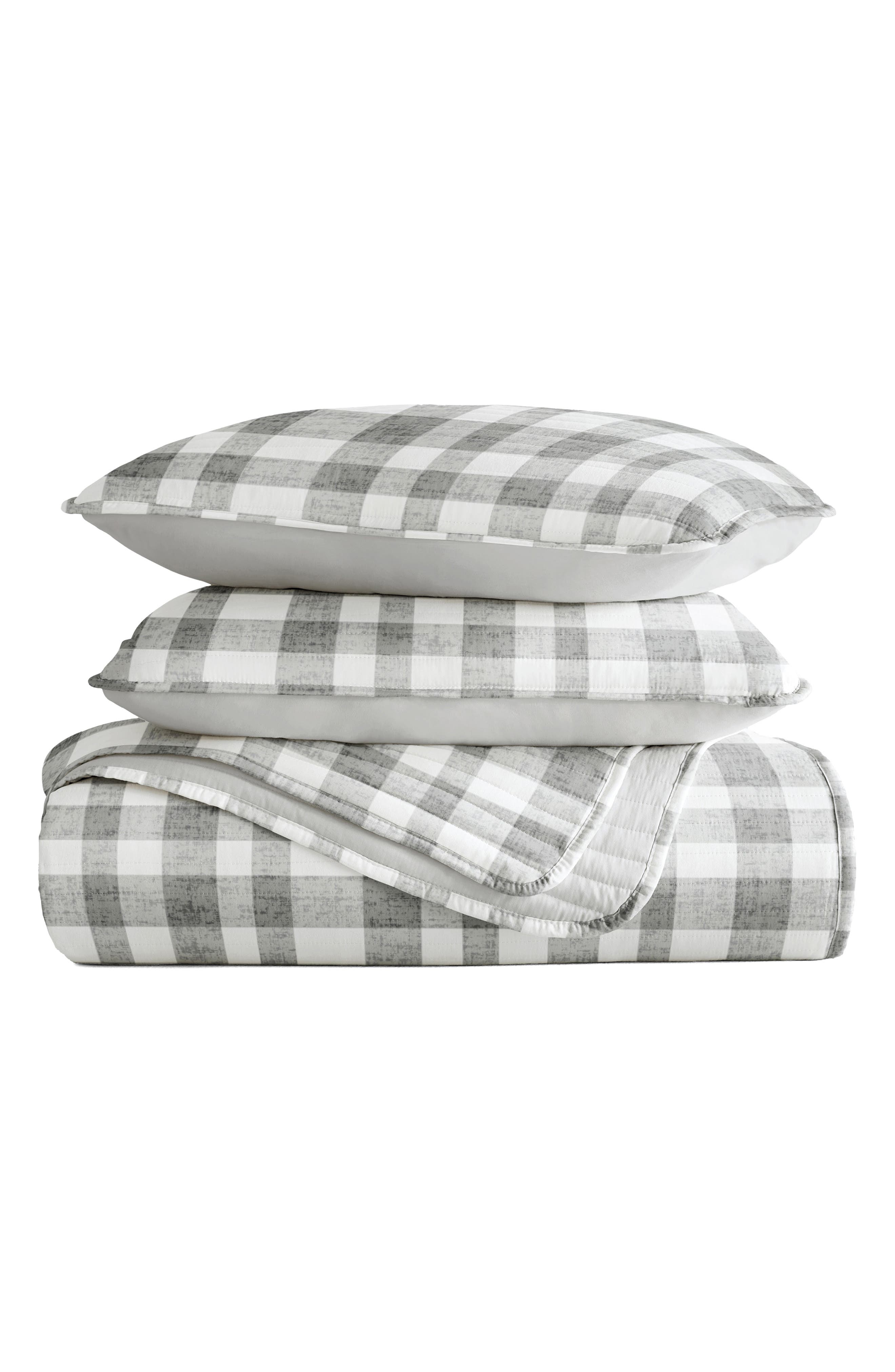 HOMESPUN Pattern Reversible Quilt & Sham Set