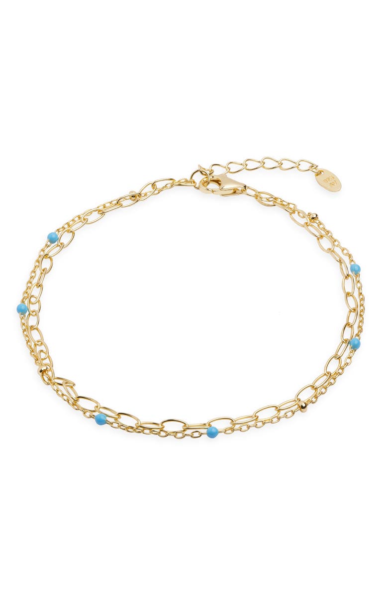 Argento Vivo Sterling Silver Blue Enamel Double Bracelet, Main, color, Gold