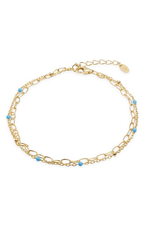 Blue Enamel Double Bracelet