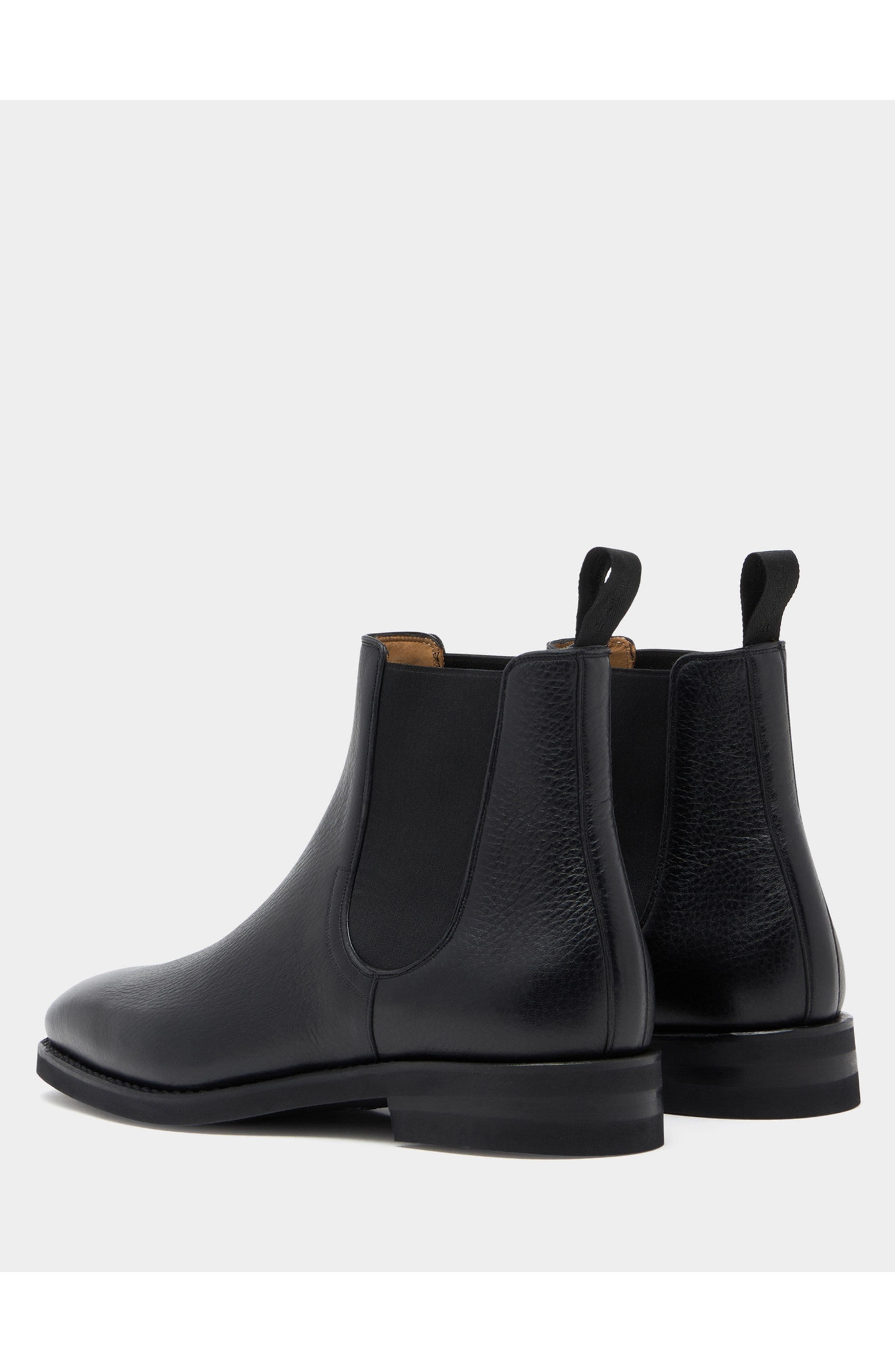 Bally Scribe Un Bootie in Grained Leather, Alternate, color, Black